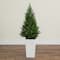 45" UV Resistant Artificial Cedar Tree in White Tower Planter (Indoor/Outdoor)